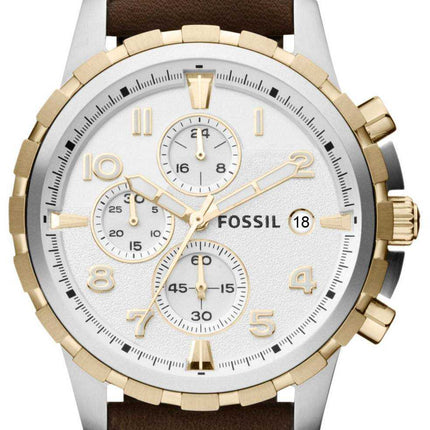 Orologio da uomo Fossil Dean con cinturino in pelle marrone bicolore FS4788