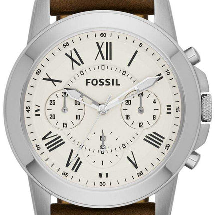 Orologio da uomo Fossil Grant Chronograph marrone cinturino in pelle da uomo FS4839