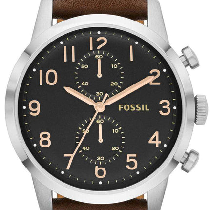Orologio da uomo Fossil Townsman Chronograph marrone cinturino in pelle da uomo FS4873