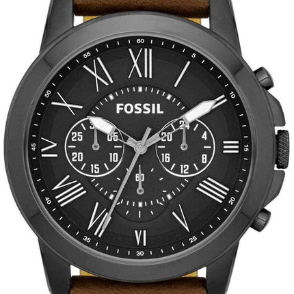 Orologio da uomo Fossil Grant Chronograph in pelle marrone con cinturino in pelle