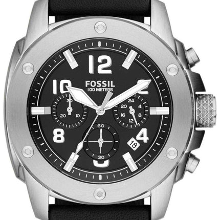 Orologio da uomo Fossil Modern Machine Cronografo in pelle nera FS4928