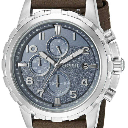 Fossil Dean Chronograph Quartz Orologio da uomo in pelle marrone scuro con cinturino FS5022