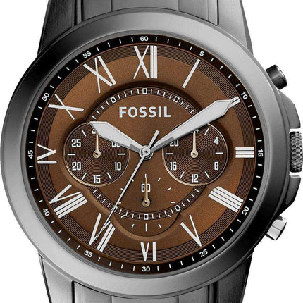 Orologio da uomo Fossil Grant cronografo quadrante marrone acciaio inossidabile FS5090