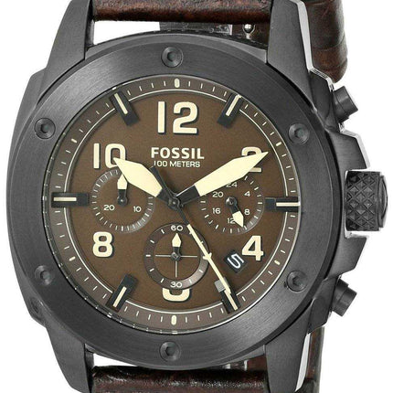 Orologio da uomo Fossil Modern Machine Chronograph marrone quadrante marrone in pelle