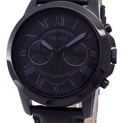 Orologio da uomo Fossil Grant Cronografo in pelle nera FS5132