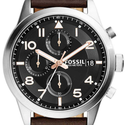 Orologio da uomo Fossil Daily Chronograph in pelle marrone FS5139