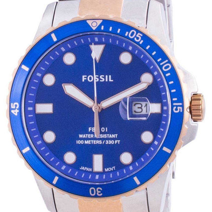 Orologio da uomo Fossil FB-01 con quadrante blu al quarzo in acciaio inossidabile FS5654 100M