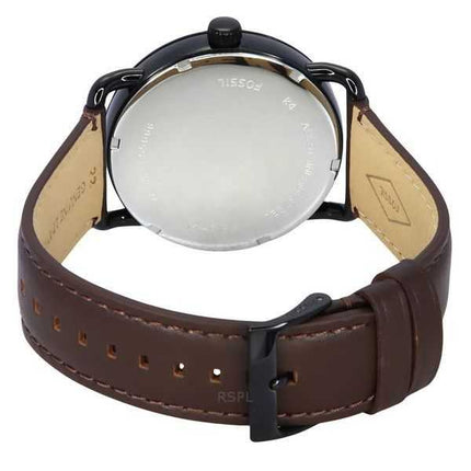 Orologio da uomo Fossil Copeland con cinturino in pelle marrone e quadrante nero al quarzo FS5666