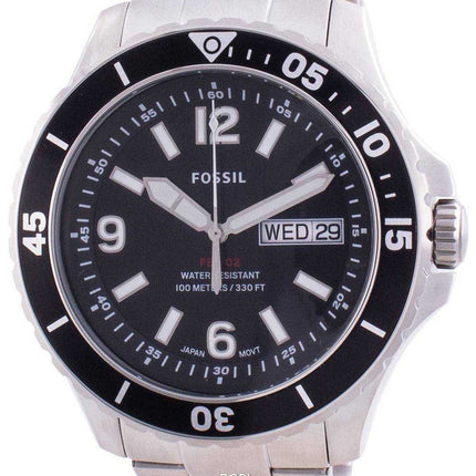 Orologio da uomo Fossil FB-02 con quadrante nero al quarzo in acciaio inossidabile FS5687 100M