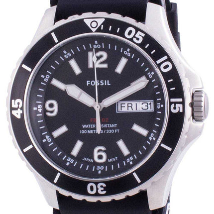 Orologio da uomo Fossil FB-02 quadrante nero con cinturino in silicone al quarzo FS5689 100M