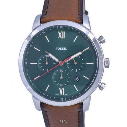 Orologio da uomo Fossil Neutra Chronograph Leather quadrante verde Quartz FS5735 da uomo