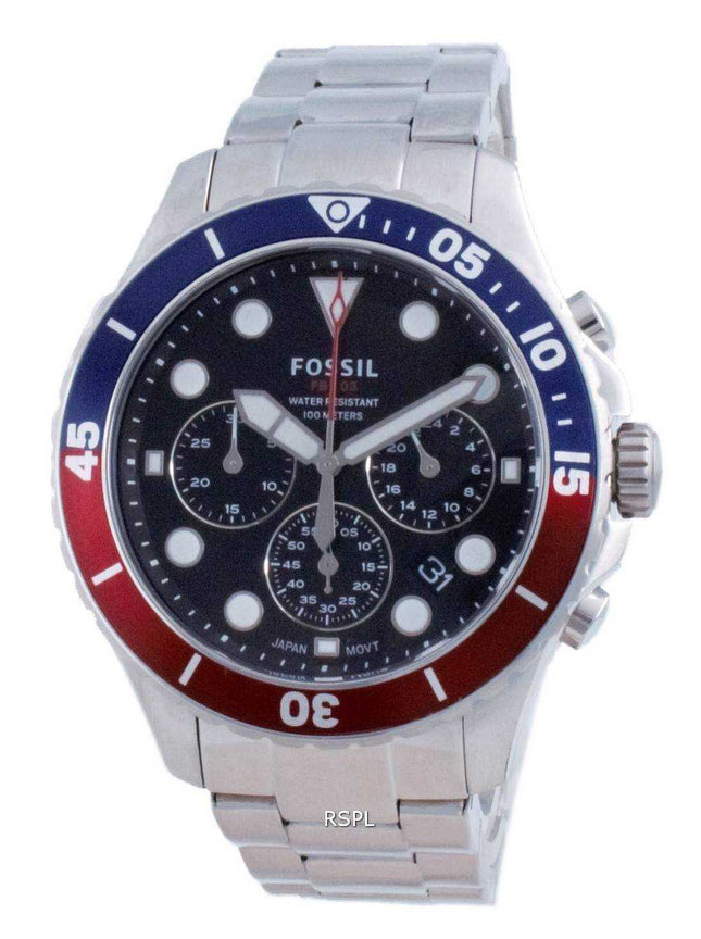 Orologio da uomo Fossil FB-03 cronografo quadrante nero in acciaio inossidabile al quarzo FS5767 100M
