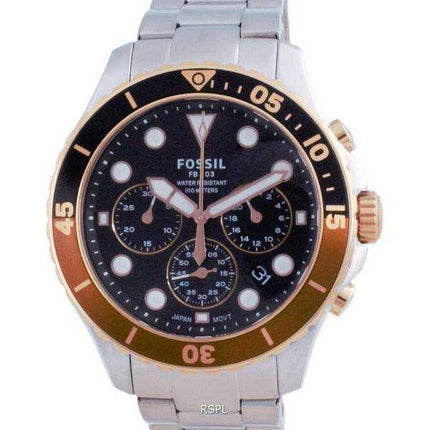 Orologio da uomo Fossil FB-03 cronografo quadrante nero in acciaio inossidabile al quarzo FS5768 100M