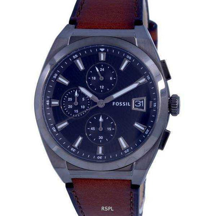 Orologio da uomo Fossil Everett cronografo in pelle quadrante grigio quarzo FS5799