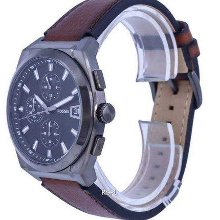 Orologio da uomo Fossil Everett cronografo in pelle quadrante grigio quarzo FS5799