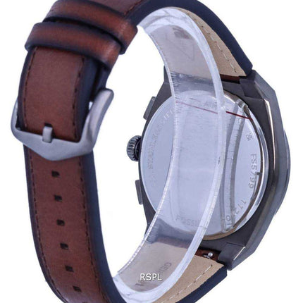 Orologio da uomo Fossil Everett cronografo in pelle quadrante grigio quarzo FS5799