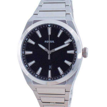 Orologio da uomo Fossil Everett quadrante nero in acciaio inossidabile al quarzo FS5821