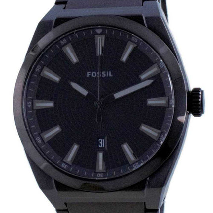 Orologio da uomo Fossil Everett quadrante nero in acciaio inossidabile al quarzo FS582424