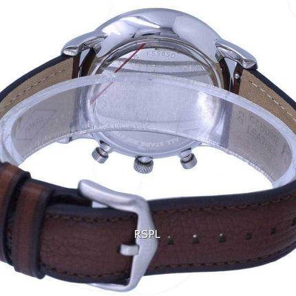 Orologio da uomo Fossil minimalista in pelle con cronografo quadrante blu al quarzo FS5850