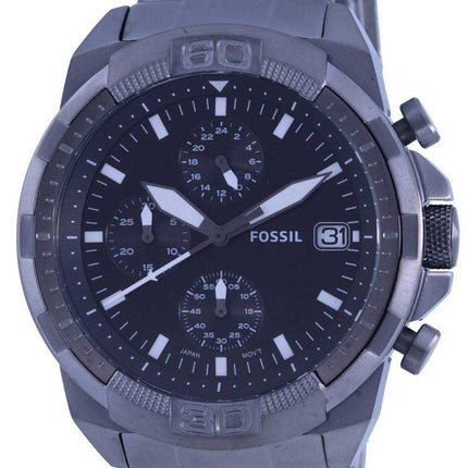Orologio da uomo Fossil Bronson cronografo quadrante nero in acciaio inossidabile al quarzo FS5852