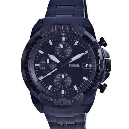Orologio da uomo Fossil Bronson cronografo in acciaio inossidabile con quadrante nero al quarzo FS5853