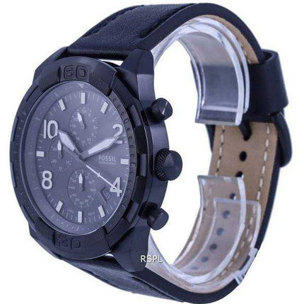 Orologio da uomo Fossil Bronson Chronograph Leather quadrante nero Quartz FS5874 da uomo