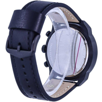 Orologio da uomo Fossil Bronson Chronograph Leather quadrante nero Quartz FS5874 da uomo