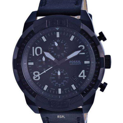Orologio da uomo Fossil Bronson Chronograph Leather quadrante nero Quartz FS5874 da uomo