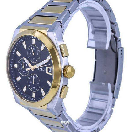 Orologio da uomo Fossil Everett cronografo bicolore in acciaio inossidabile quadrante nero al quarzo FS5879