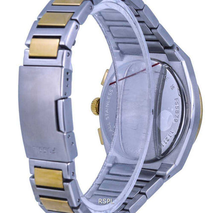Orologio da uomo Fossil Everett cronografo bicolore in acciaio inossidabile quadrante nero al quarzo FS5879