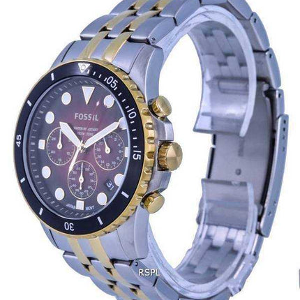 Orologio da uomo Fossil FB-01 cronografo bicolore in acciaio inossidabile quadrante rosso al quarzo FS5881 100M da uomo
