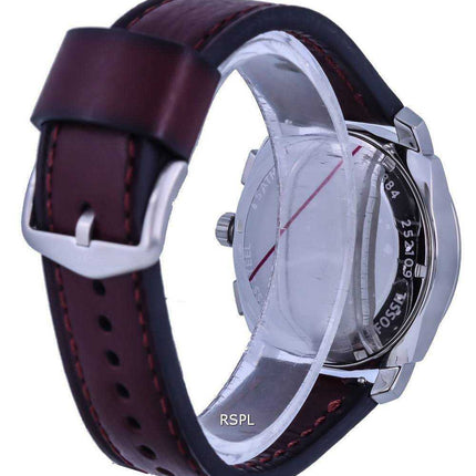 Orologio da uomo Fossil Machine Chronograph Pelle bordeaux quadrante rosso al quarzo FS5884