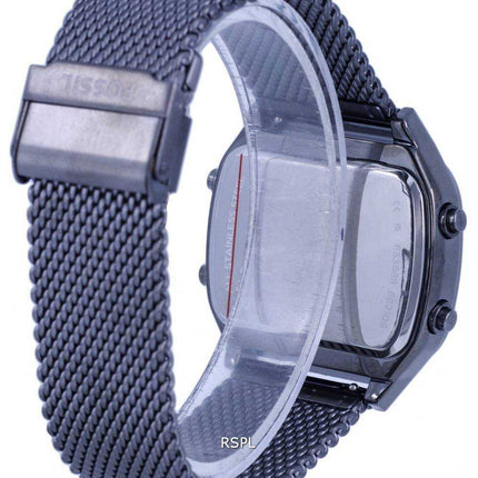 Orologio da uomo Fossil Retro Digital Chronograph Smoke Acciaio inossidabile Mesh Quartz FS5888 Orologio da uomo