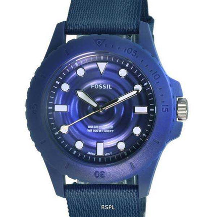 Orologio da uomo Fossil FB-01 Tide Ocean Materiale quadrante blu a energia solare FS5893 100M da uomo