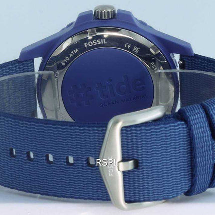 Orologio da uomo Fossil FB-01 Tide Ocean Materiale quadrante blu a energia solare FS5893 100M da uomo