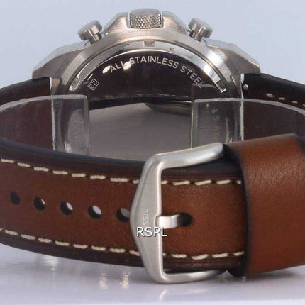 Orologio da uomo Fossil Bronson cronografo in pelle marrone quadrante verde al quarzo FS5898
