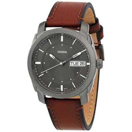 Orologio da uomo Fossil Machine analogico LiteHide cinturino in pelle quadrante grigio al quarzo FS5900