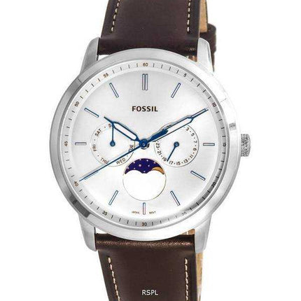 Orologio da uomo Fossil Neutra minimalista Moonphase quadrante argento quarzo FS5905