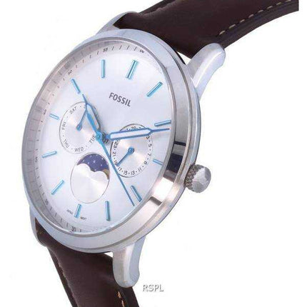 Orologio da uomo Fossil Neutra minimalista Moonphase quadrante argento quarzo FS5905