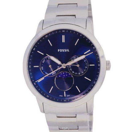 Orologio da uomo Fossil Neutra minimalista Moon Phase quadrante blu al quarzo FS5907