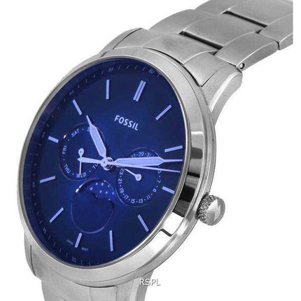 Orologio da uomo Fossil Neutra minimalista Moon Phase quadrante blu al quarzo FS5907