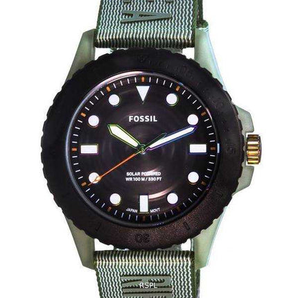 Orologio da uomo Fossil FB-01 Tide Ocean Materiale quadrante nero Solar Powered FS5911 100M da uomo