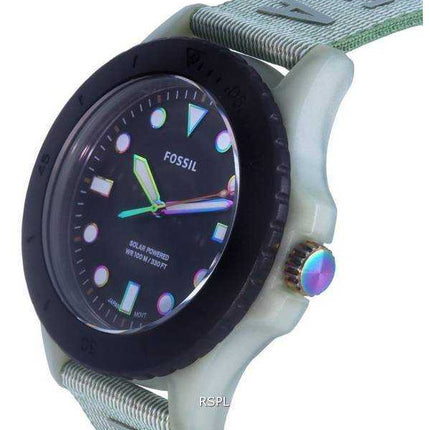 Orologio da uomo Fossil FB-01 Tide Ocean Materiale quadrante nero Solar Powered FS5911 100M da uomo