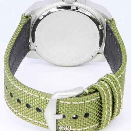 Orologio da uomo Fossil Bronson Olive cinturino in nylon quadrante argento al quarzo FS5918 100M da uomo