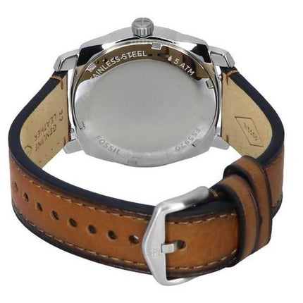 Orologio da uomo Fossil Machine con cinturino in pelle marrone e quadrante blu al quarzo FS5920
