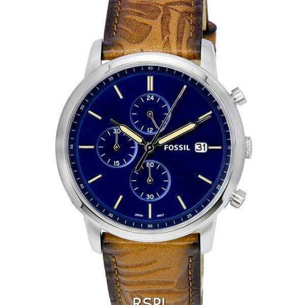 Orologio da uomo Fossil minimalista cronografo quadrante blu quarzo FS5928