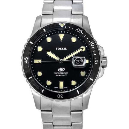 Orologio da uomo Fossil Blue Dive Style in acciaio inossidabile quadrante nero al quarzo FS5952 100M
