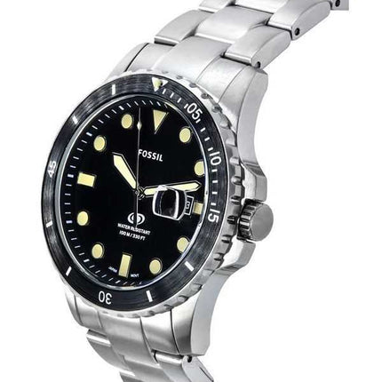 Orologio da uomo Fossil Blue Dive Style in acciaio inossidabile quadrante nero al quarzo FS5952 100M