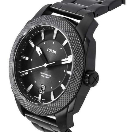 Orologio da uomo Fossil Machine in acciaio inossidabile con quadrante Sunray nero al quarzo FS5971 100M