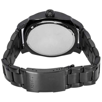 Orologio da uomo Fossil Machine in acciaio inossidabile con quadrante Sunray nero al quarzo FS5971 100M